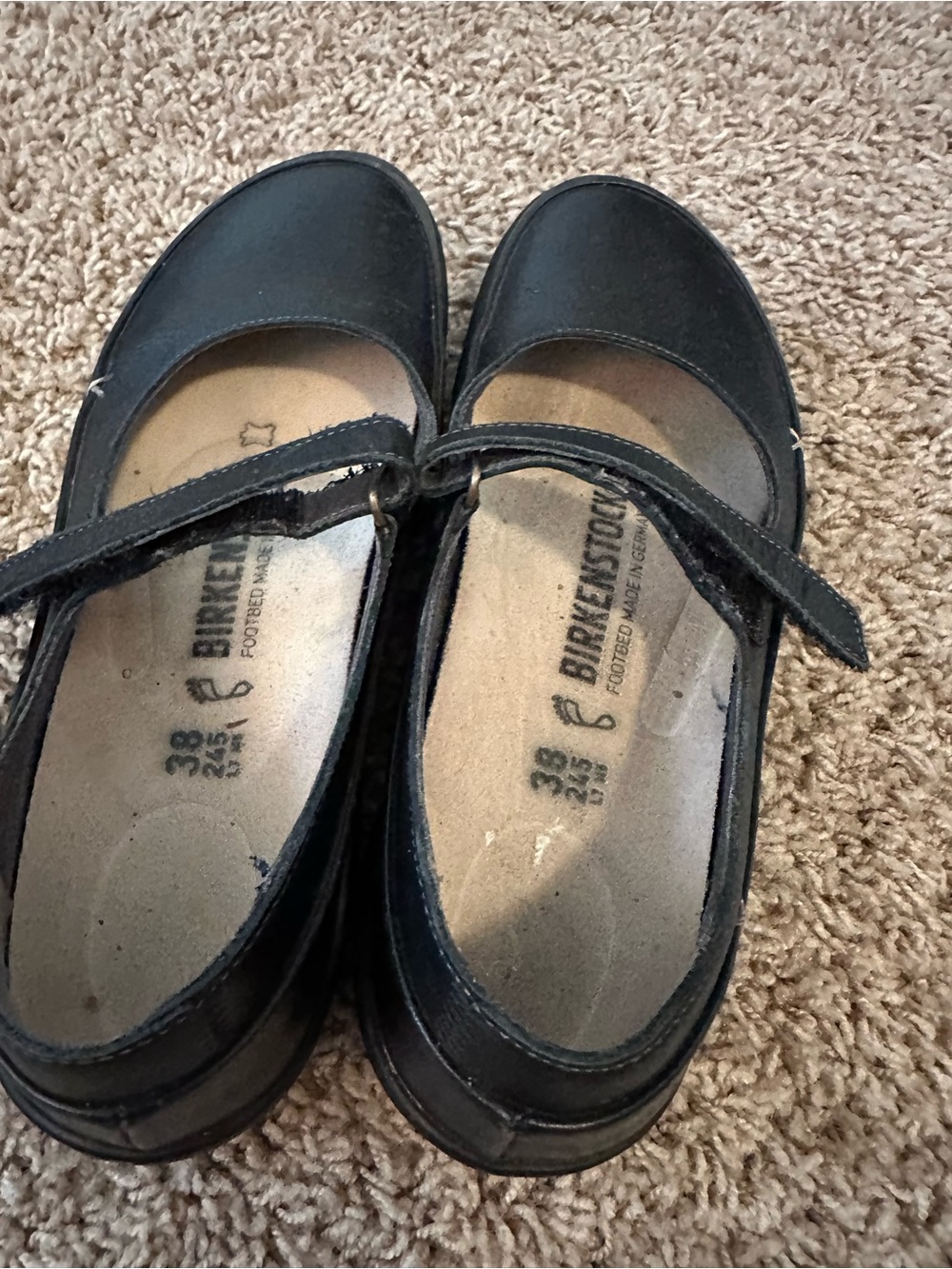 Birkenstock Black Leather Mary Jane Shoes Boho leather adjustable 38 - Picture 6 of 6